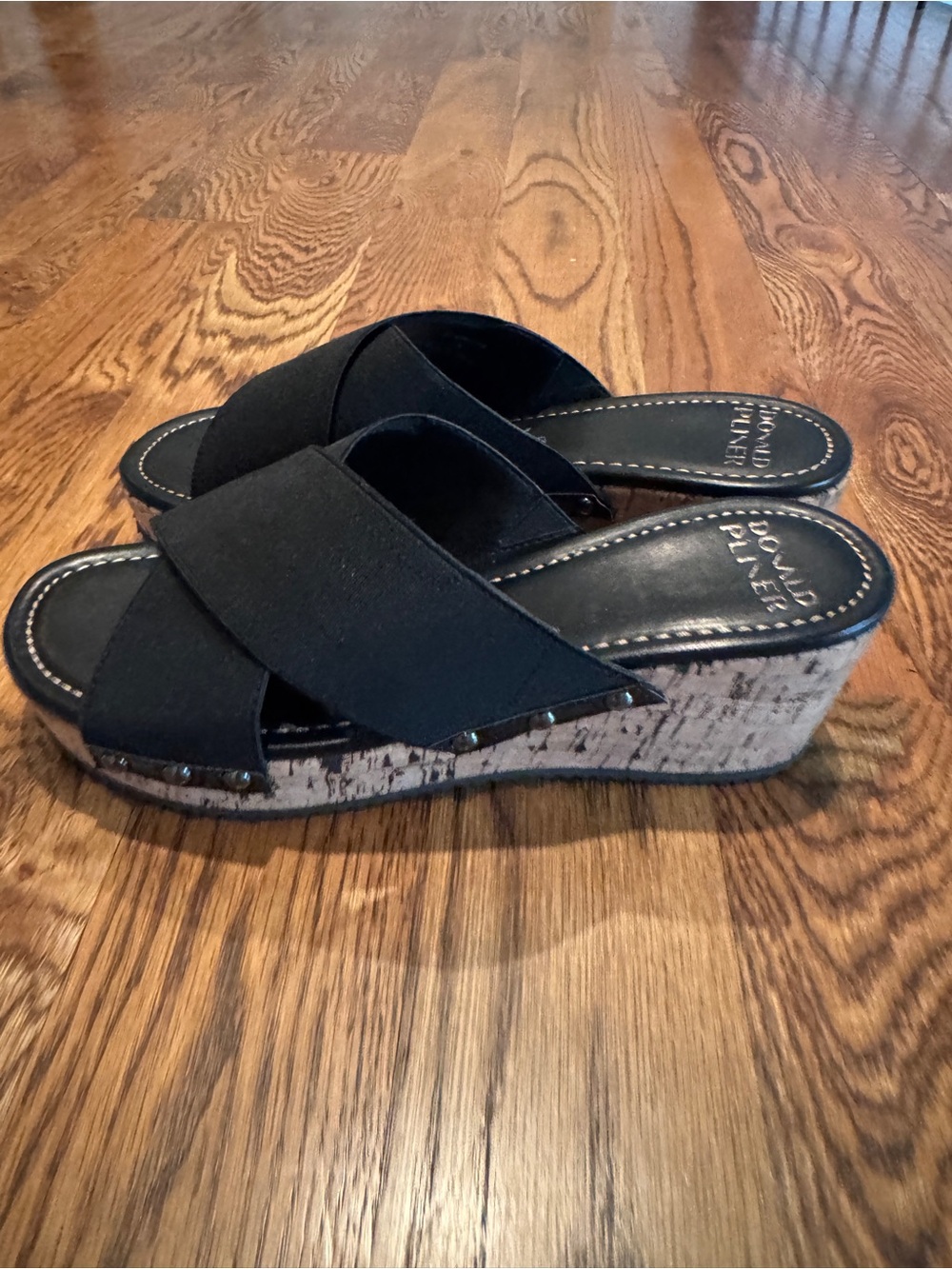 Donald J. Pliner Black Summera Cork Platform Sandal Slide New in Box US 8 - Picture 7 of 10